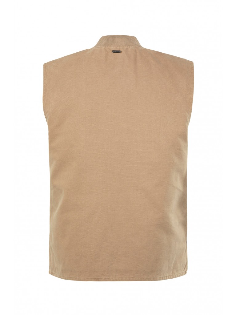 Αμάνικο μπουφάν με κολεγιακό γιακά