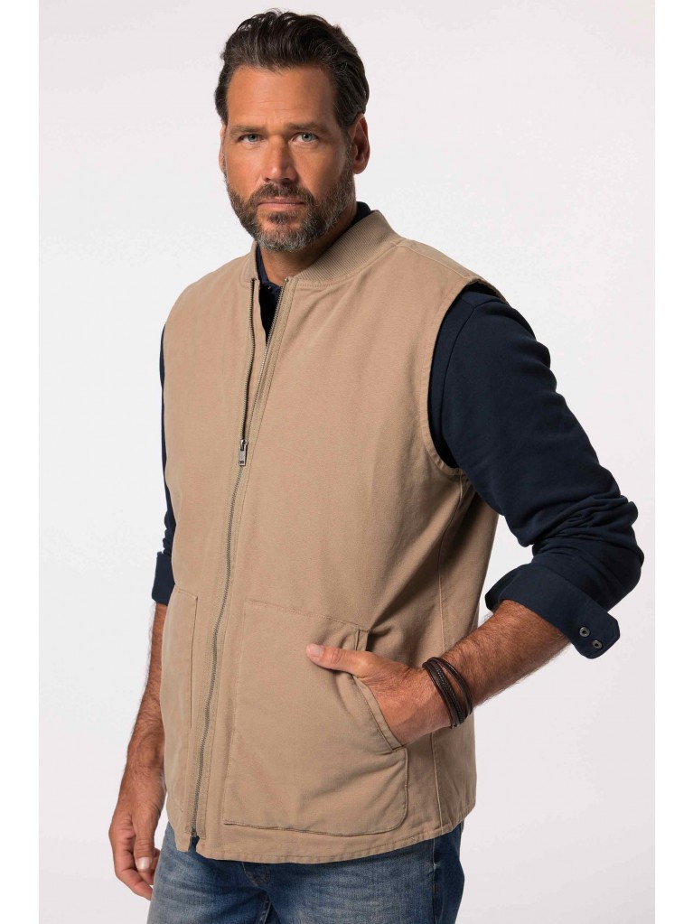 Αμάνικο μπουφάν με κολεγιακό γιακά