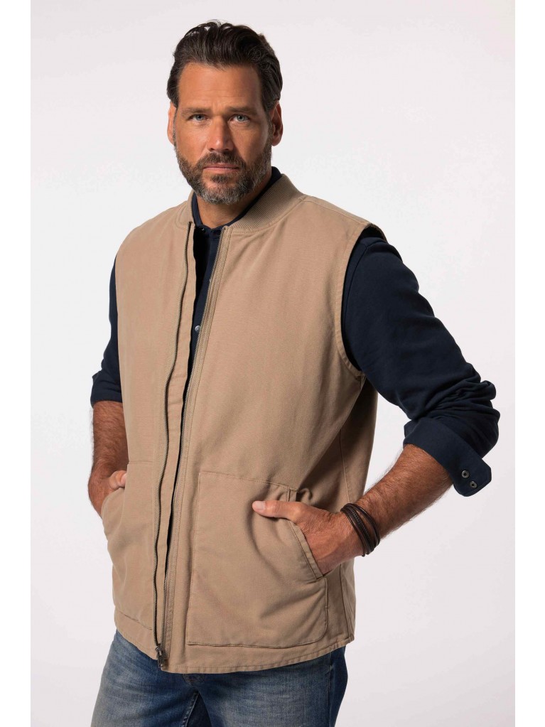 Αμάνικο μπουφάν με κολεγιακό γιακά