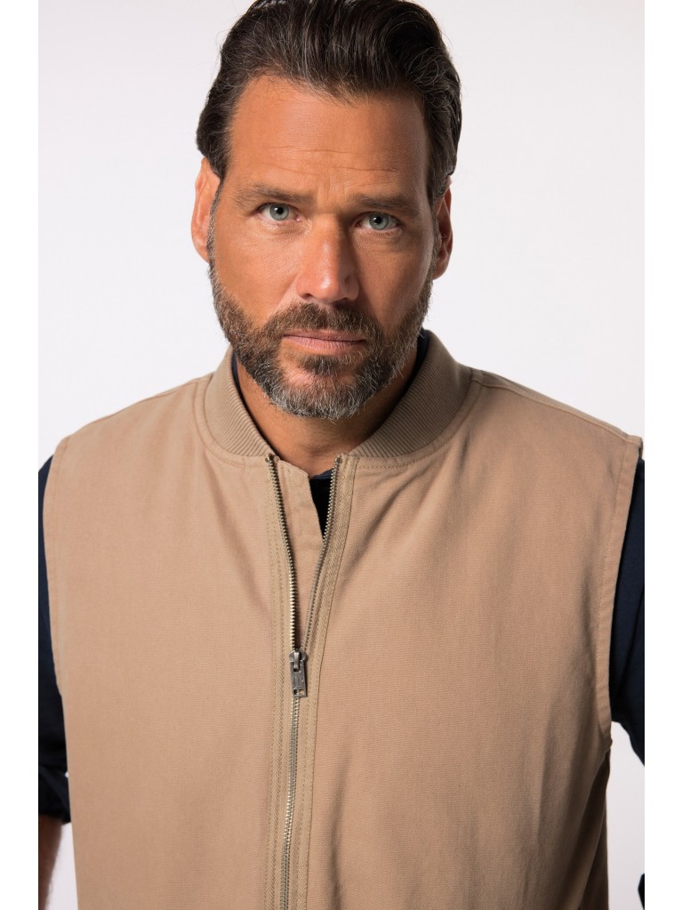 Αμάνικο μπουφάν με κολεγιακό γιακά