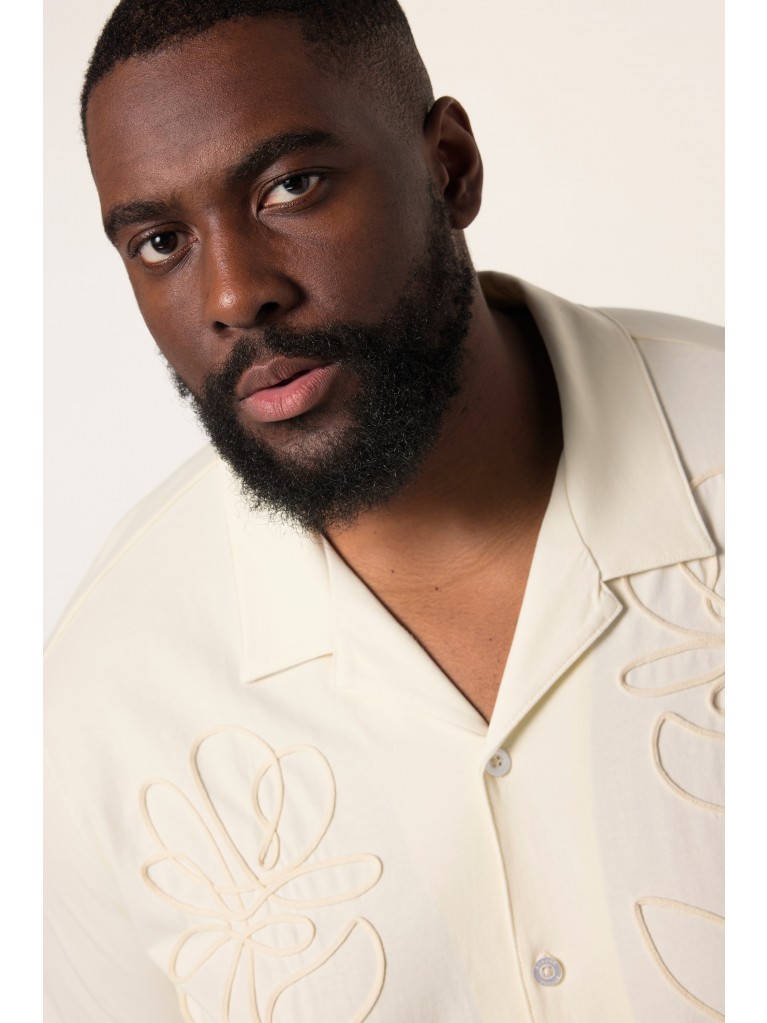 Πουκάμισο με boxy εφαρμογή και ανάγλυφο κέντημα, STHUGE 