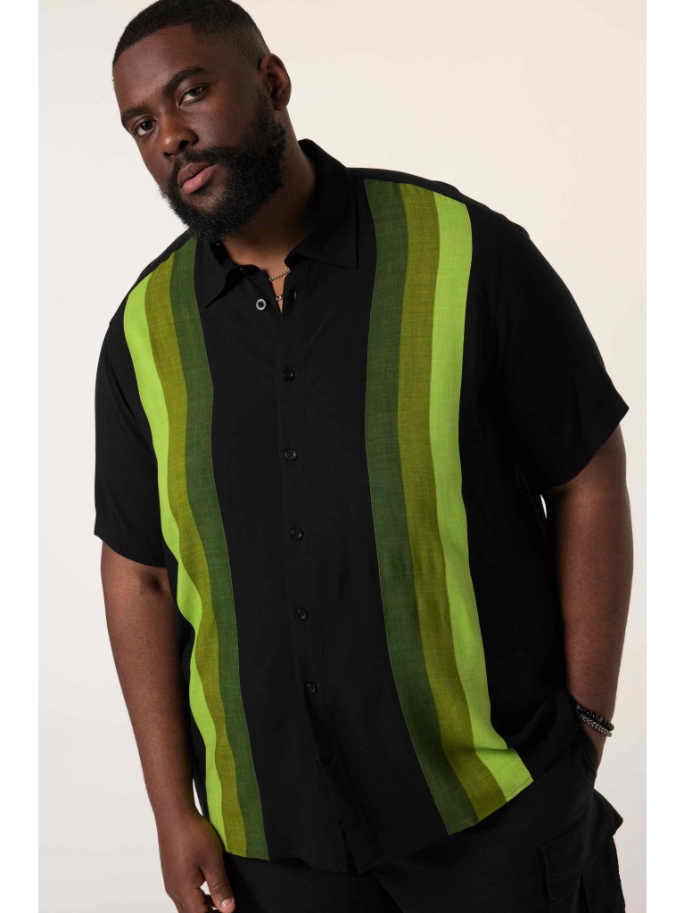 Πουκάμισο με boxy εφαρμογή, ριγέ και κοντά μανίκια, STHUGE 