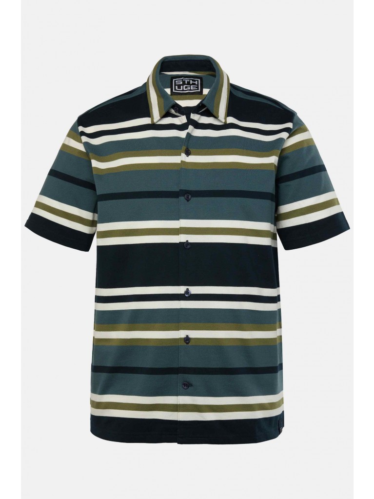 Πουκάμισο με boxy fit, ριγέ με κοντά μανίκια, STHUGE 