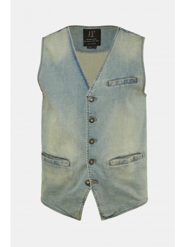 Γιλέκο τζιν JP 1880, λαιμόκοψη V, Vintage look
