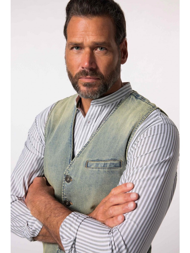 Γιλέκο τζιν JP 1880, λαιμόκοψη V, Vintage look