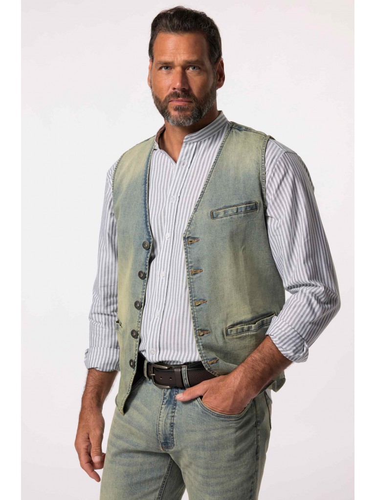 Γιλέκο τζιν JP 1880, λαιμόκοψη V, Vintage look