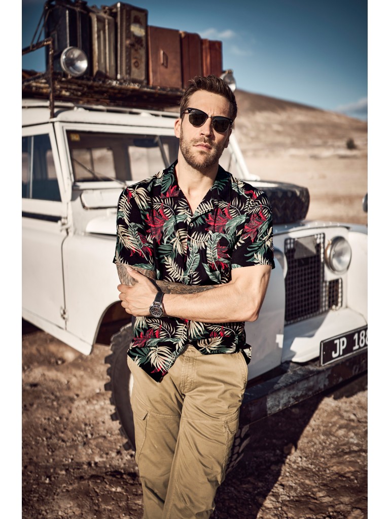 Πουκάμισο σε boxy εφαρμογή με φλοράλ μοτίβο, JP1880