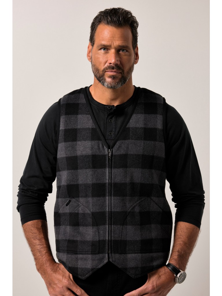 Γιλέκο καρό με φερμουάρ, JP1880