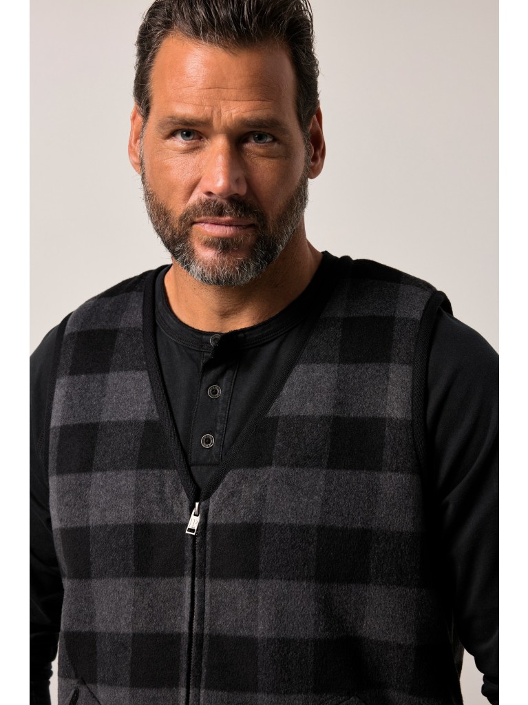 Γιλέκο καρό με φερμουάρ, JP1880