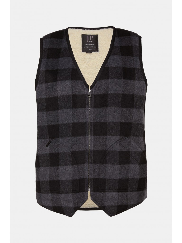 Γιλέκο καρό με φερμουάρ, JP1880