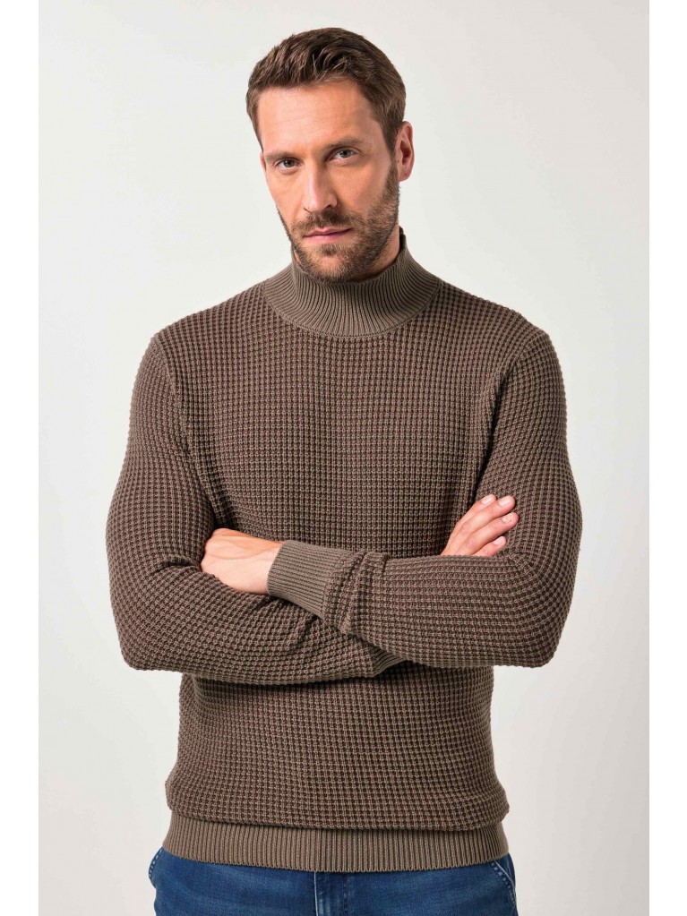 Πουλόβερ ζιβάγκο με ανάγλυφη πλέξη, JP1880