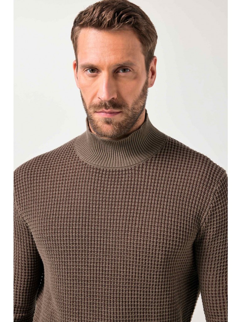 Πουλόβερ ζιβάγκο με ανάγλυφη πλέξη, JP1880