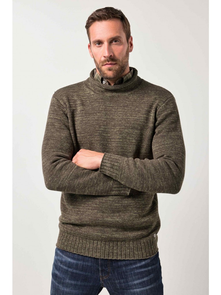 Πουλόβερ με διχρωμία κι όρθιο γιακά, JP1880