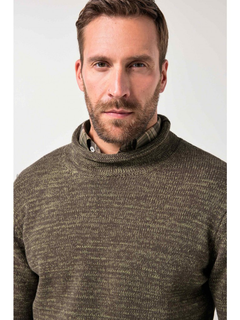 Πουλόβερ με διχρωμία κι όρθιο γιακά, JP1880