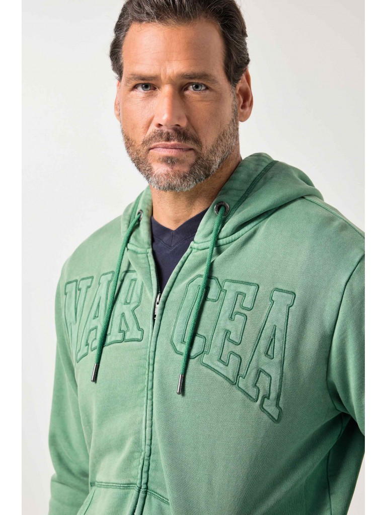 Ζακέτα φούτερ με κέντημα και κορδόνια, JP1880