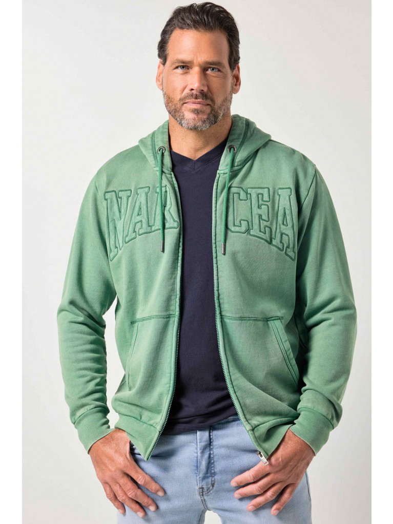 Ζακέτα φούτερ με κέντημα και κορδόνια, JP1880