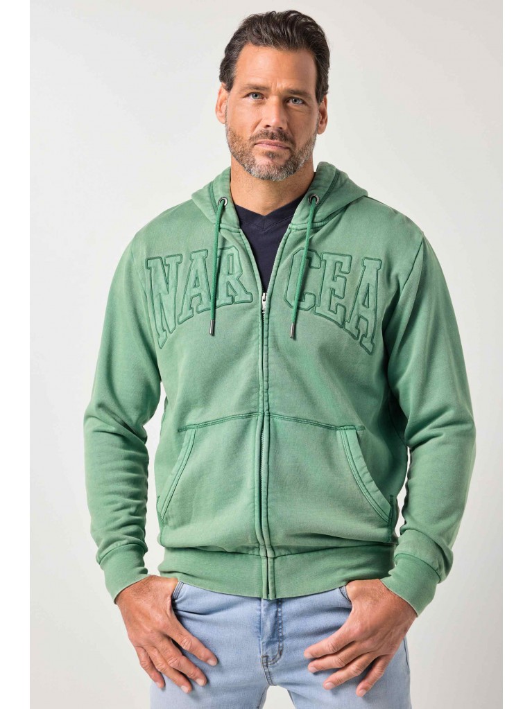 Ζακέτα φούτερ με κέντημα και κορδόνια, JP1880