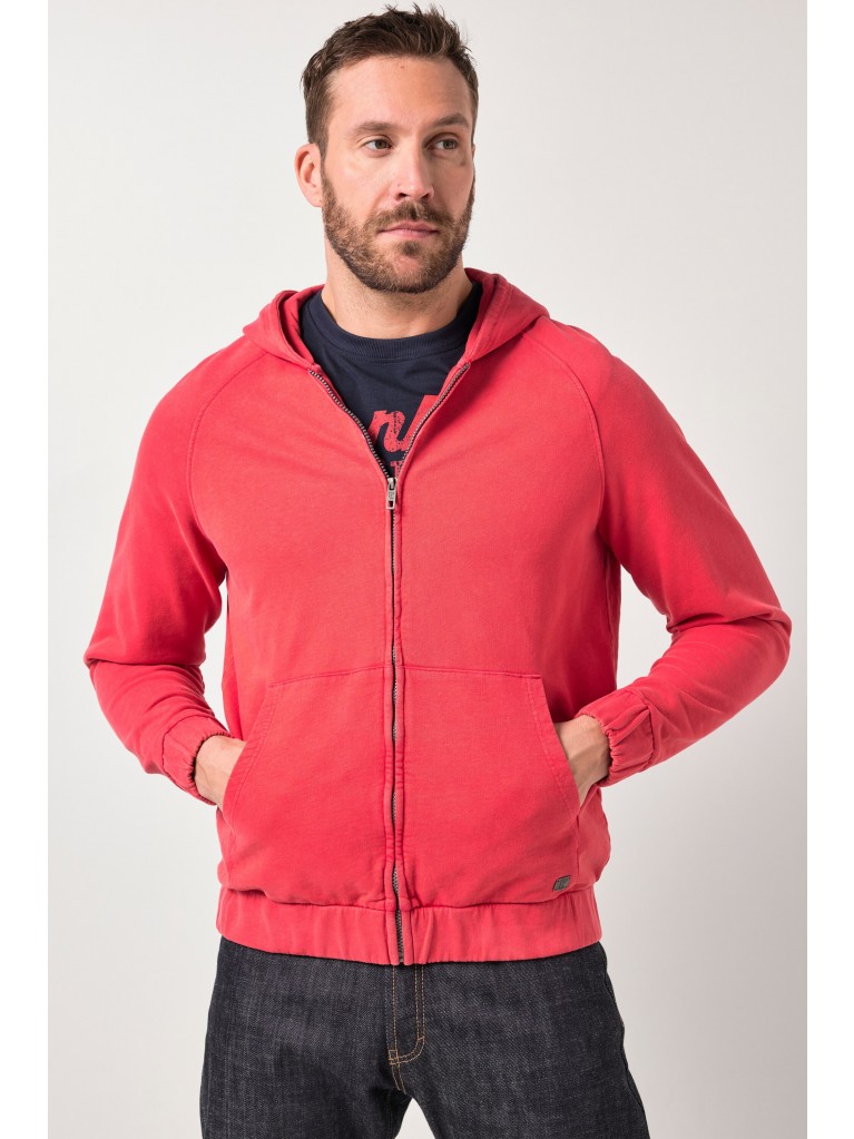 Ζακέτα με washed effect και κουκούλα, JP1880