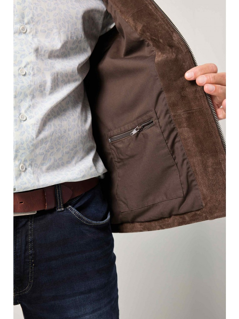 Γιλέκο δερμάτινο, σουέτ με τσέπες στο στήθος, JP1880