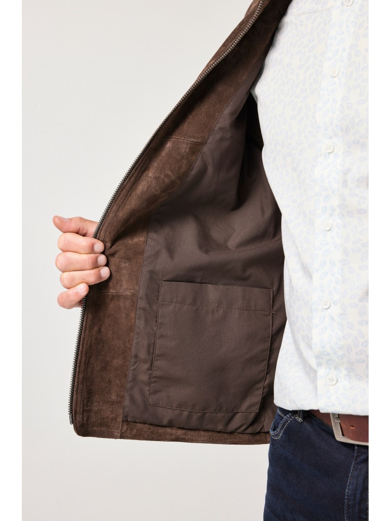 Γιλέκο δερμάτινο, σουέτ με τσέπες στο στήθος, JP1880