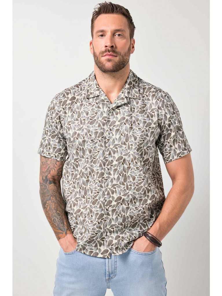 Πουκάμισο λινό, cuba fit, floral, JP1880