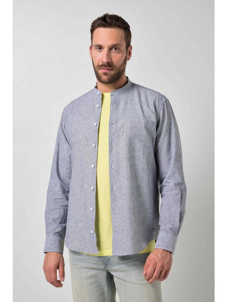 Πουκάμισο ριγέ με μικρό, όρθιο γιακά, JP1880