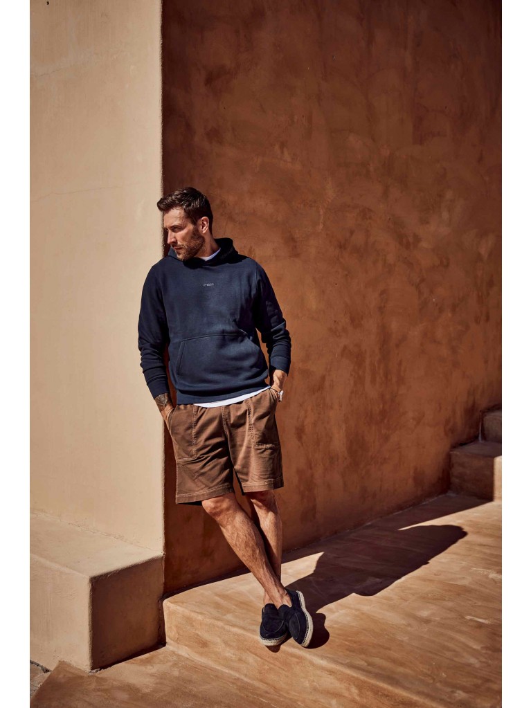 Μπλούζα φούτερ με τύπωμα στο στήθος και την κουκούλα, JP1880