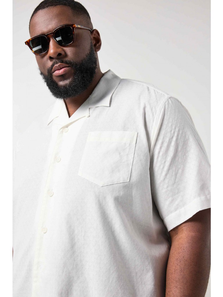 Πουκάμισο κοντομάνικο με ανάγλυφη υφή, STHUGE