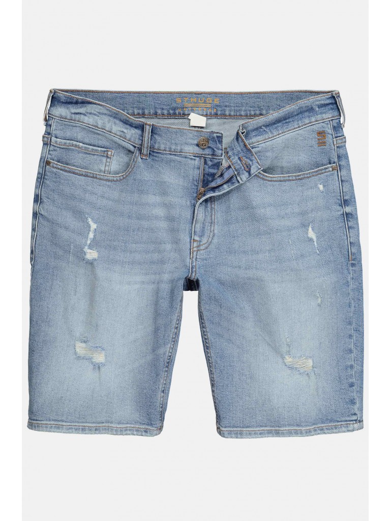 Βερμούδα τζιν baggy fit με destroyed effect, STHUGE