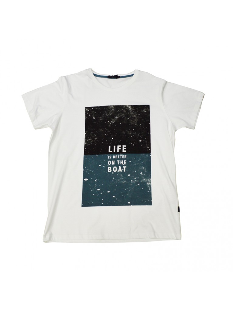 T-SHIRT Κ/Μ ΤΥΠΩΜΑ LIFE IS BETTER ON THE BOAT