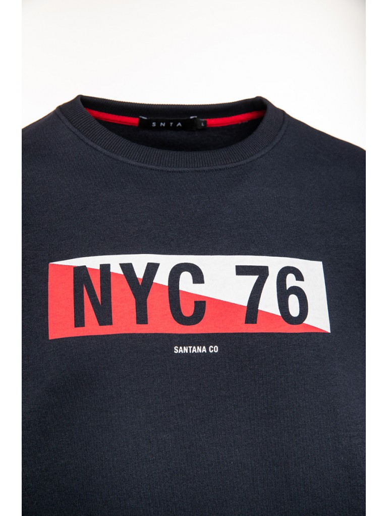 Μπλούζα BIGMAN Φούτερ με Τύπωμα NYC 76