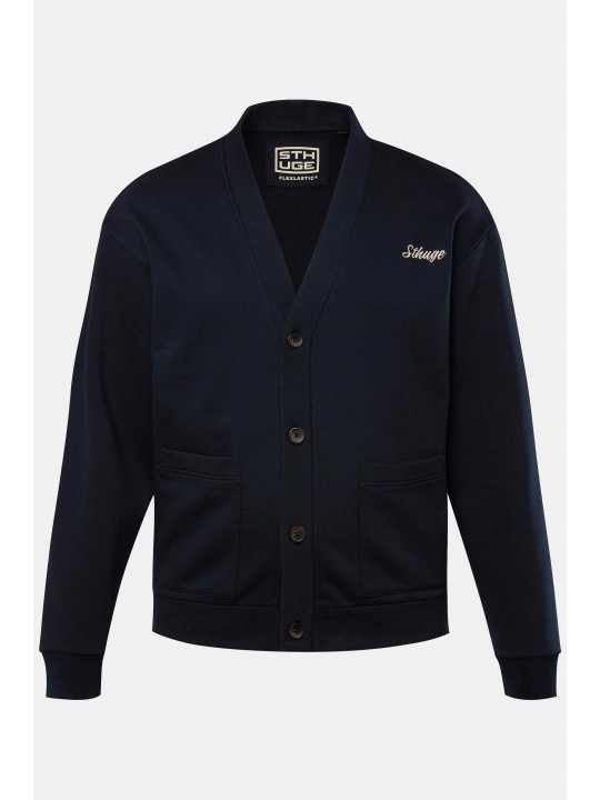 Ζακέτα Φούτερ με V λαιμόκοψη και κέντημα στο στήθος, JP1880