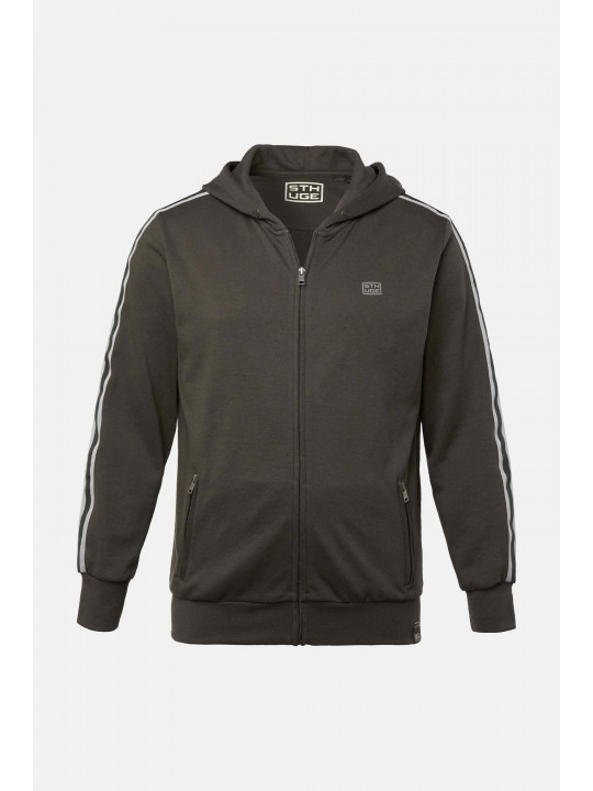 Ζακέτα με κουκούλα και ρίγες στα μανίκια