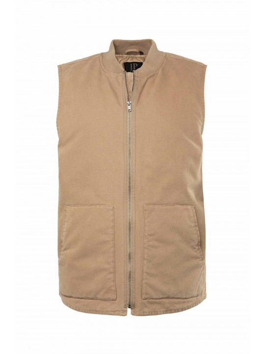 Αμάνικο μπουφάν με κολεγιακό γιακά