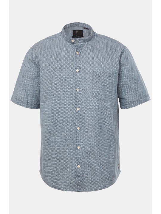 Πουκάμισο κοντομάνικο JP, minimal print, όρθιος γιακάς