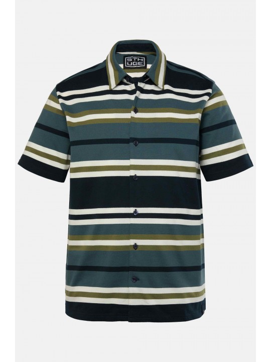 Πουκάμισο με boxy fit, ριγέ με κοντά μανίκια, STHUGE 