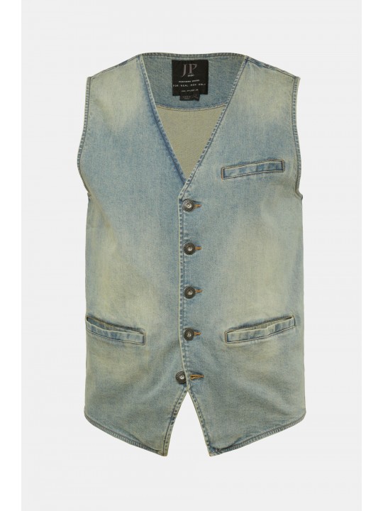 Γιλέκο τζιν JP 1880, λαιμόκοψη V, Vintage look