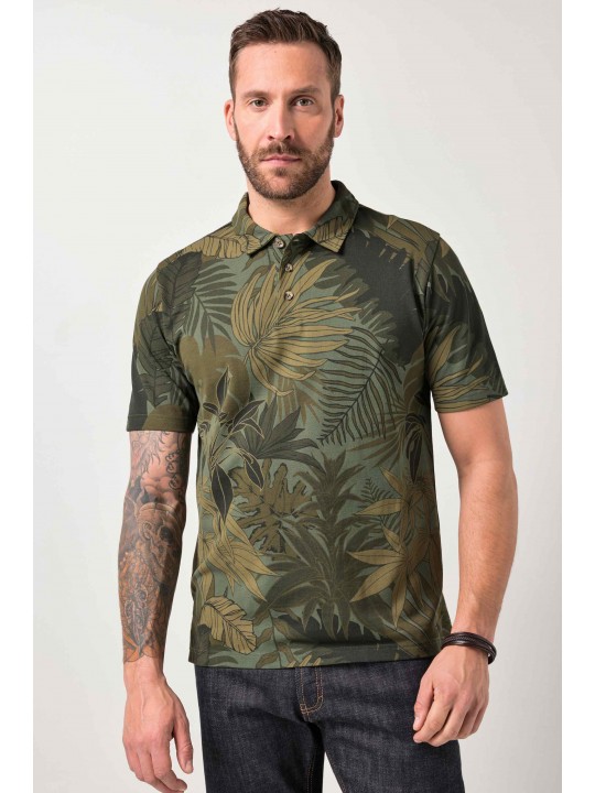 Μπλούζα πόλο με έγχρωμο φλοράλ μοτίβο, JP1880