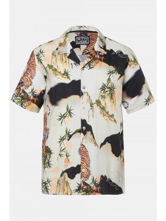Πουκάμισο boxy fit με σχέδιο jungle, STHUGE