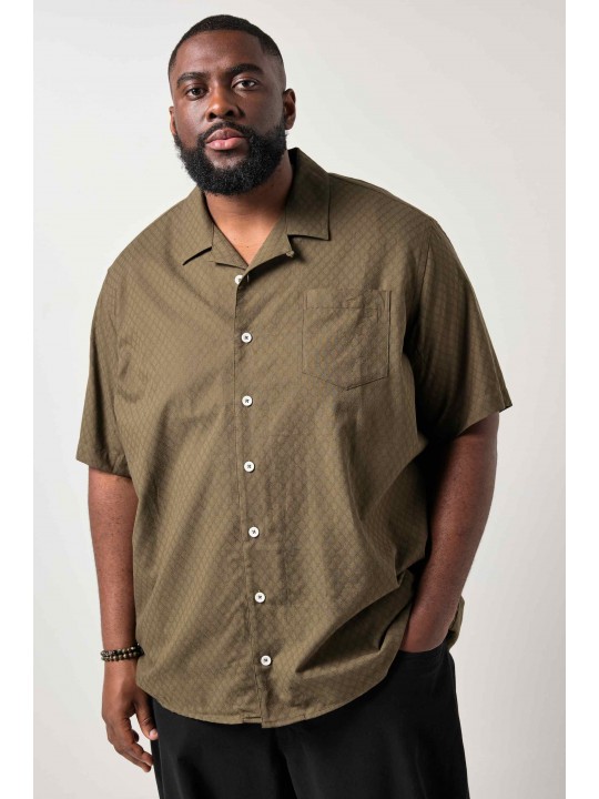 Πουκάμισο κοντομάνικο με ανάγλυφη υφή, STHUGE