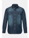 Πουκάμισο τζιν σε vintage look με γιακά Kent, JP1880